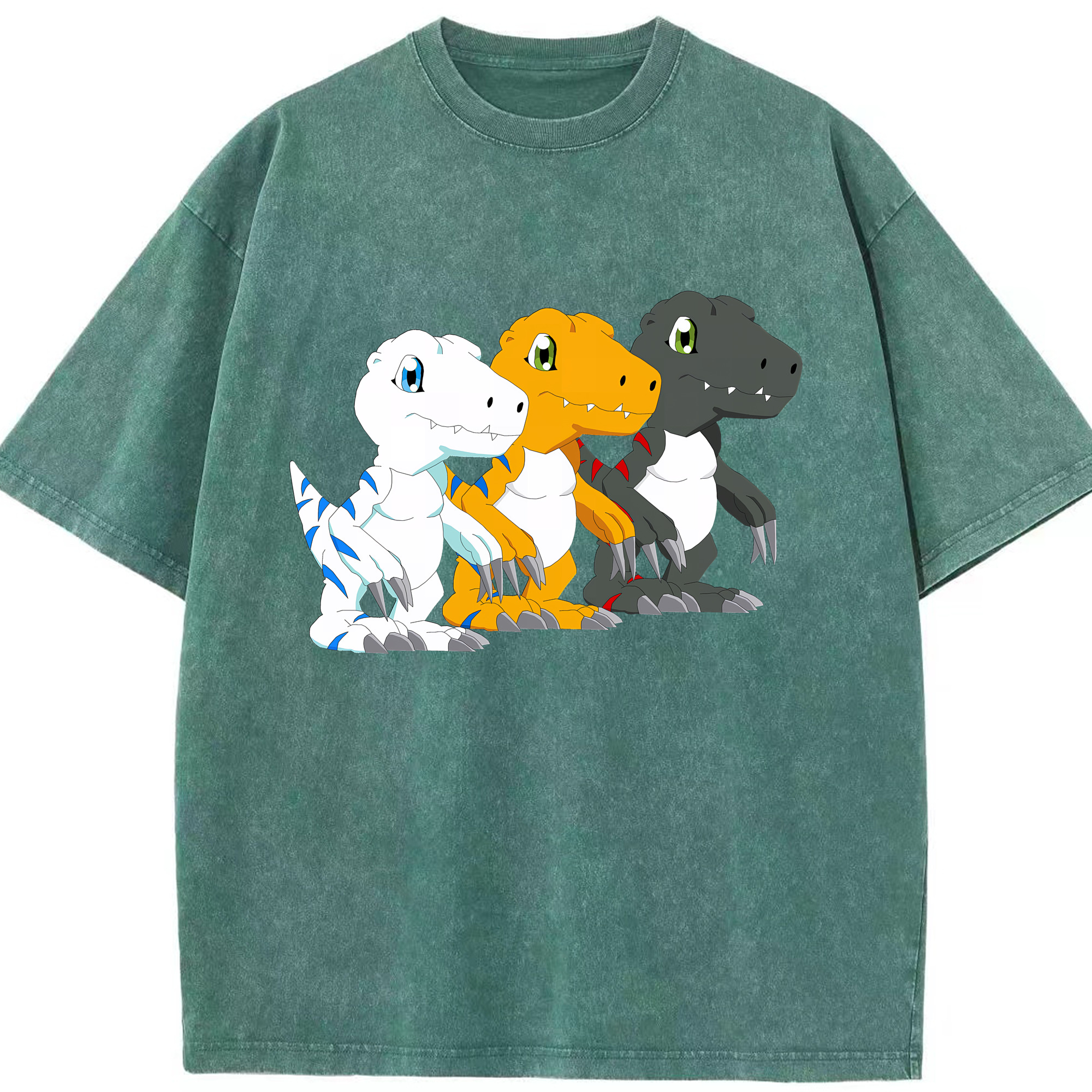 （画像用） Digimon デジタルモンスター/デジモン 綿100% ヴィンテージ風 半袖Tシャツ（フロントプリント）